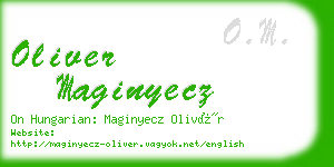oliver maginyecz business card